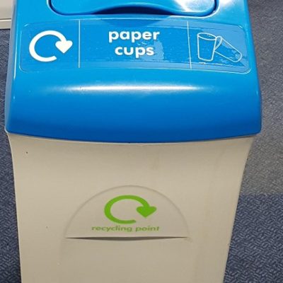 Recycling Bin in Blue for Paper Cups