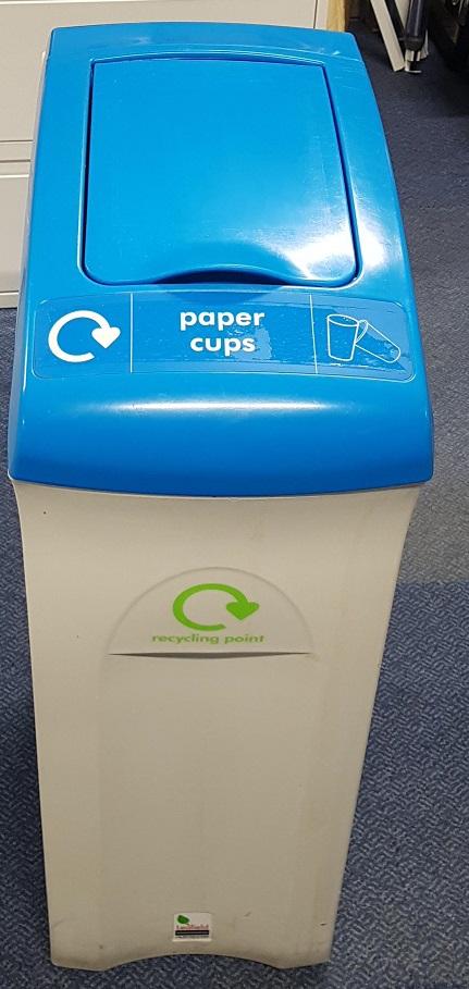 Recycling Bin in Blue for Paper Cups
