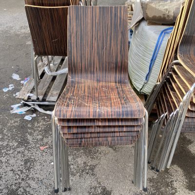 Stackable Chairs In Dark Wood