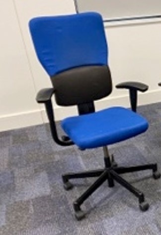 Blue Upholstered Steelcase LetsB Swivel Chair