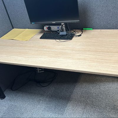 Desk With Wooden Top - 180cm W