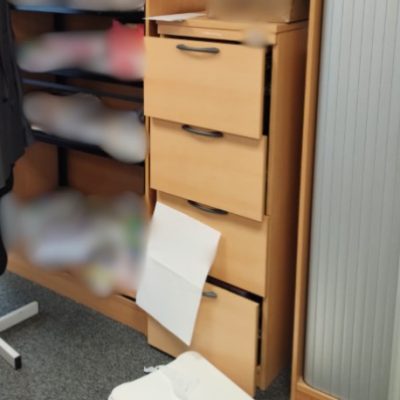 Cabinets - Wooden Four Drawer Filing Cabinet