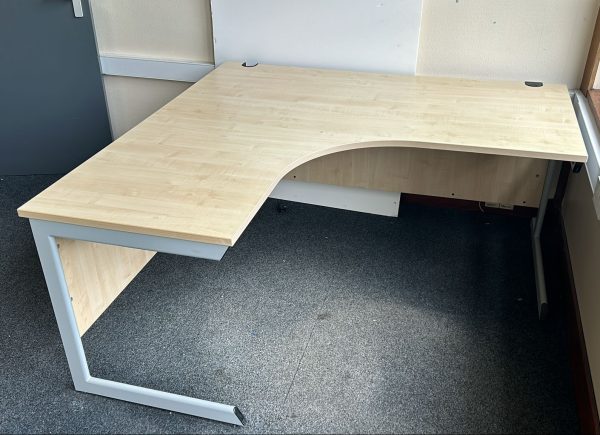 Desking - Beech Corner Desk - 160cm W