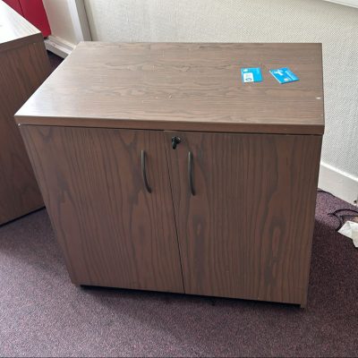 Cupboards - Dark Brown Wooden Cupboard - 80cm W