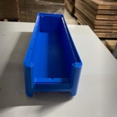 Storage - Blue Small Stackable Storage Bins - Approx. 40cm D x 7cm W x 9cm H