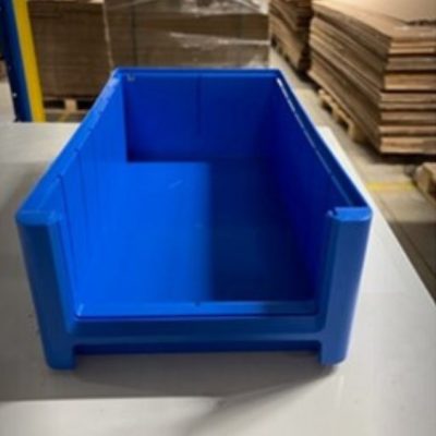 Storage - Blue Medium Stackable Storage Bins - 40cm D x 23cm W x 14cm H