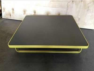 Tables - Square Low Coffee Table In Grey & Yellow